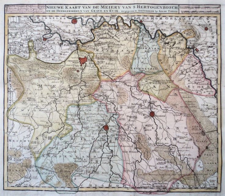 Kaart meierij Den Bosch Tirion 1739